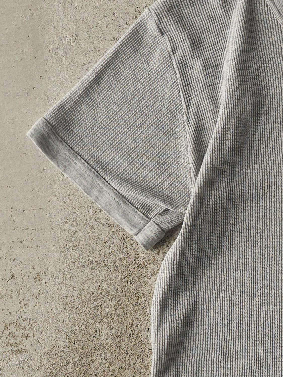 Vintage 90s Grey Thermal Short Sleeve Tee (L)