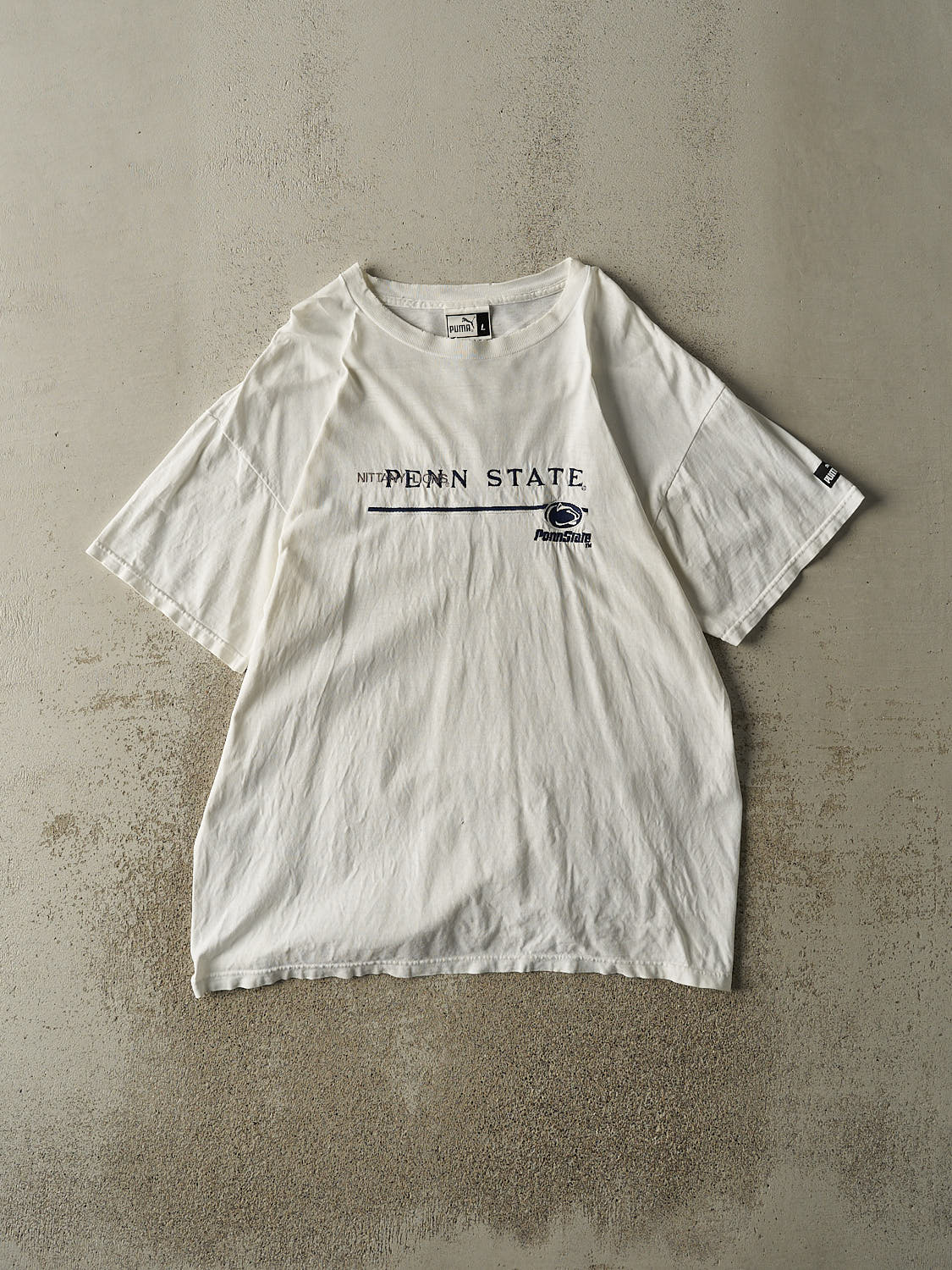Vintage 90s White Penn State Nittany Lions Embroidered Tee (XL)