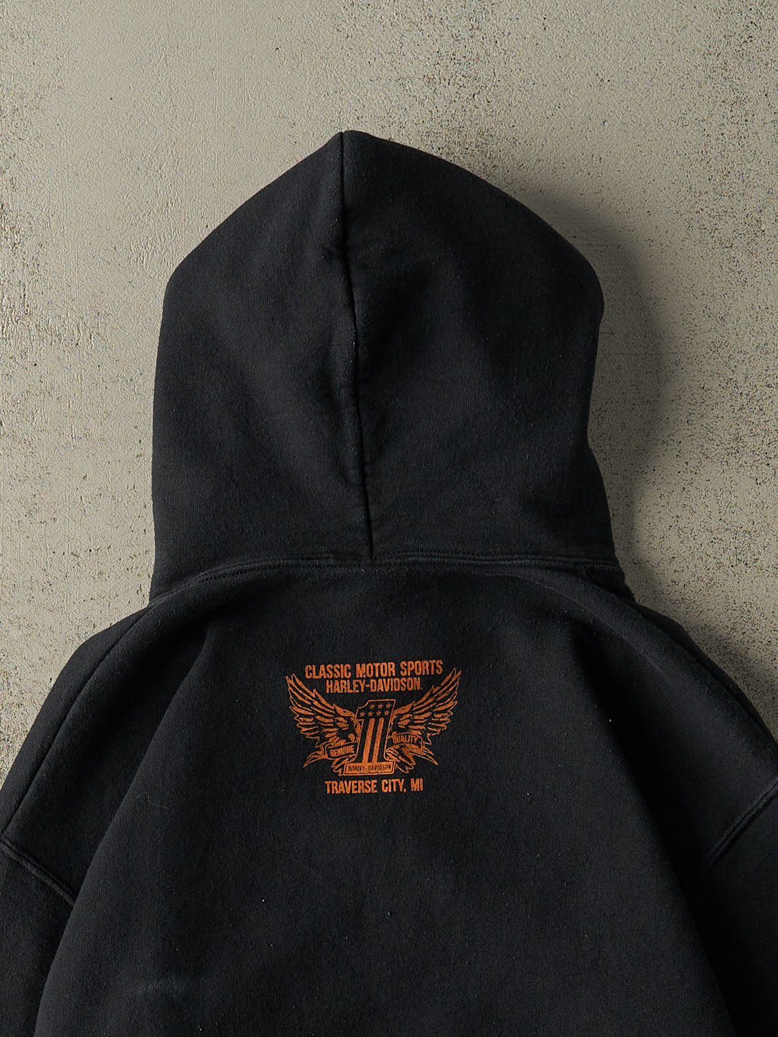 Vintage Y2K Black Harley Davidson Traverse City MI Hoodie (S/M)