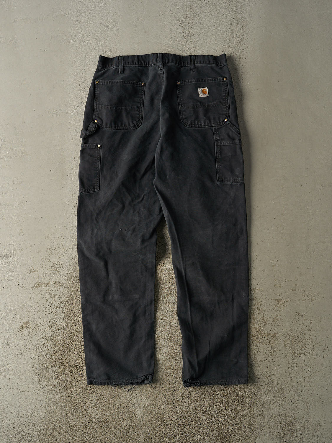 Vintage Y2K Faded Black Carhartt Double Knee Carpenter Pants (35x32.5)