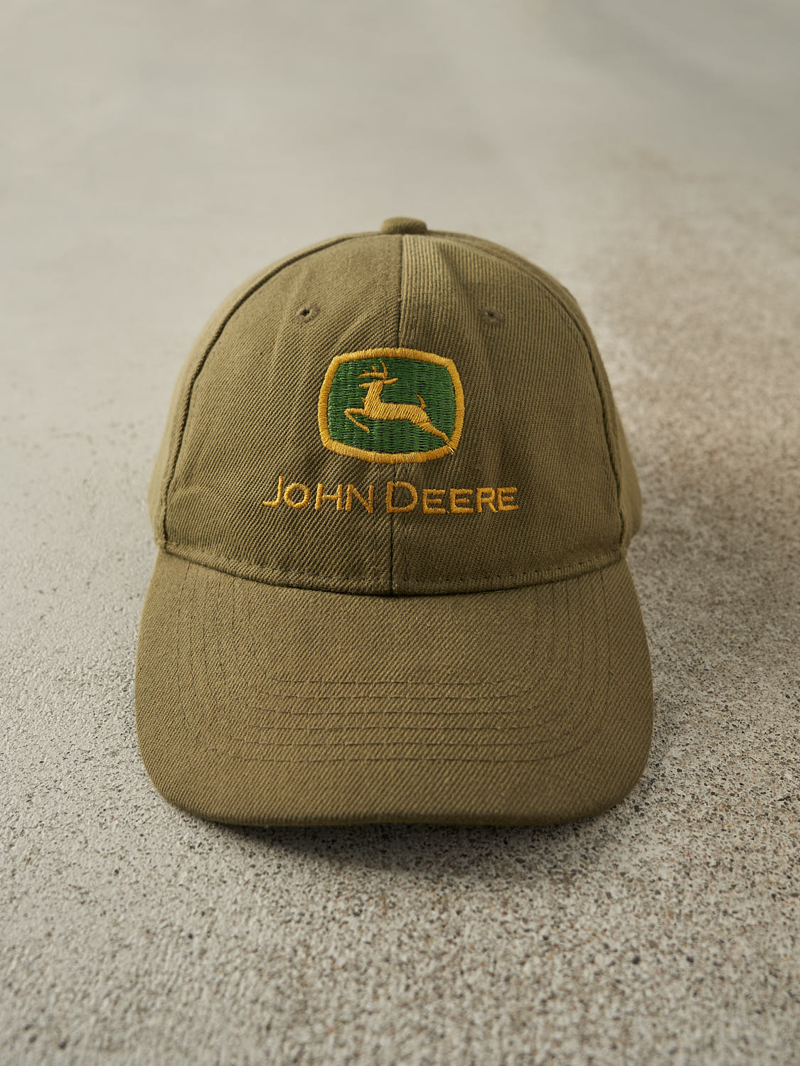 Vintage 90s Sun Faded Green John Deere Embroidered Velcro Hat (O/S)