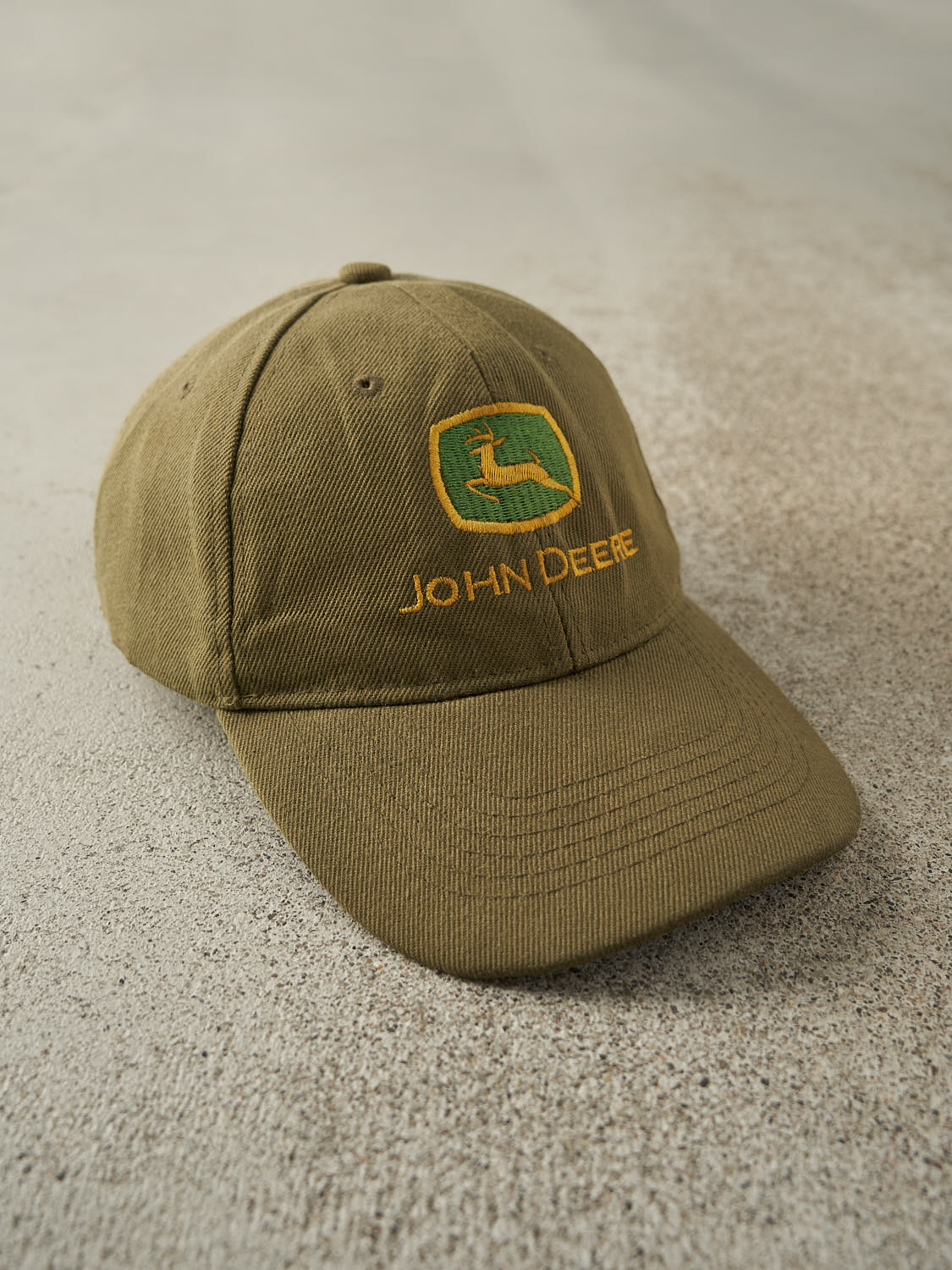 Vintage 90s Sun Faded Green John Deere Embroidered Velcro Hat (O/S)