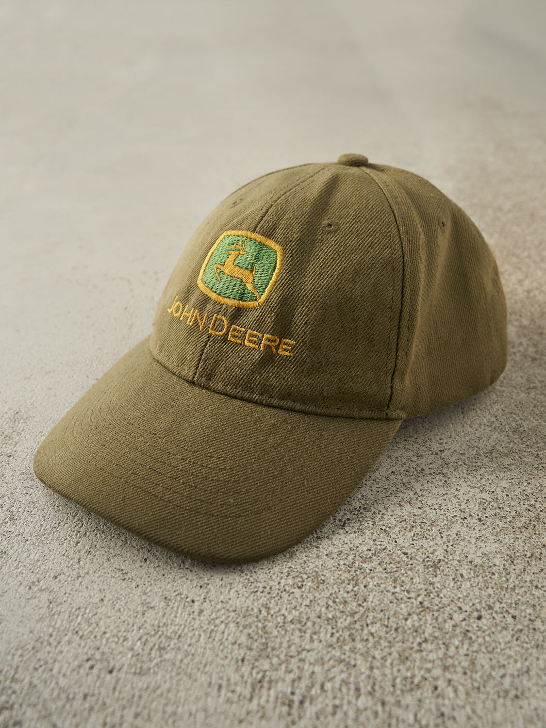 Vintage 90s Sun Faded Green John Deere Embroidered Velcro Hat (O/S)