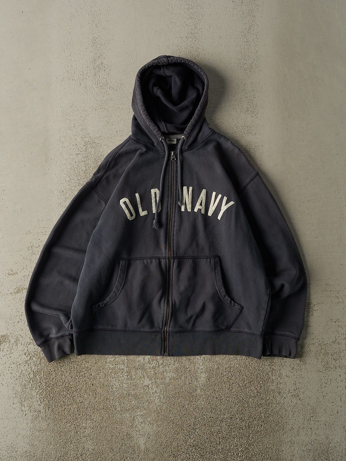 Vintage Y2K Navy Blue Old Navy Embroidered Zip Up Hoodie (M/L)