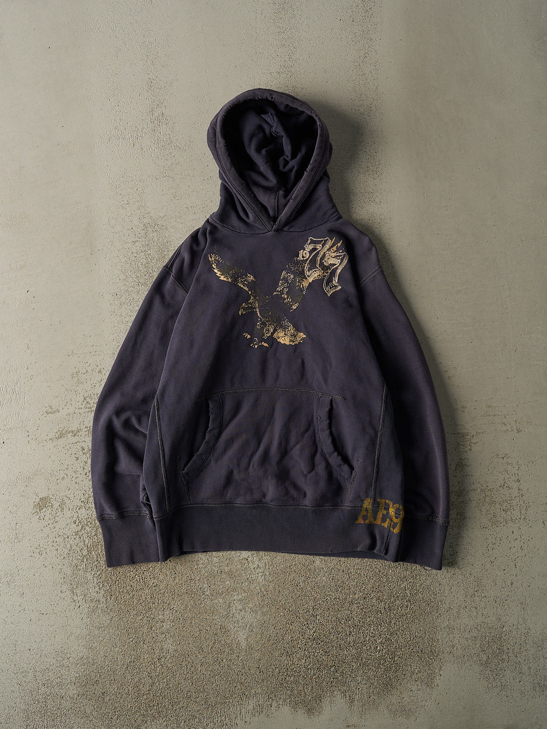 Vintage Y2K Navy Blue American Eagle Hoodie (L)