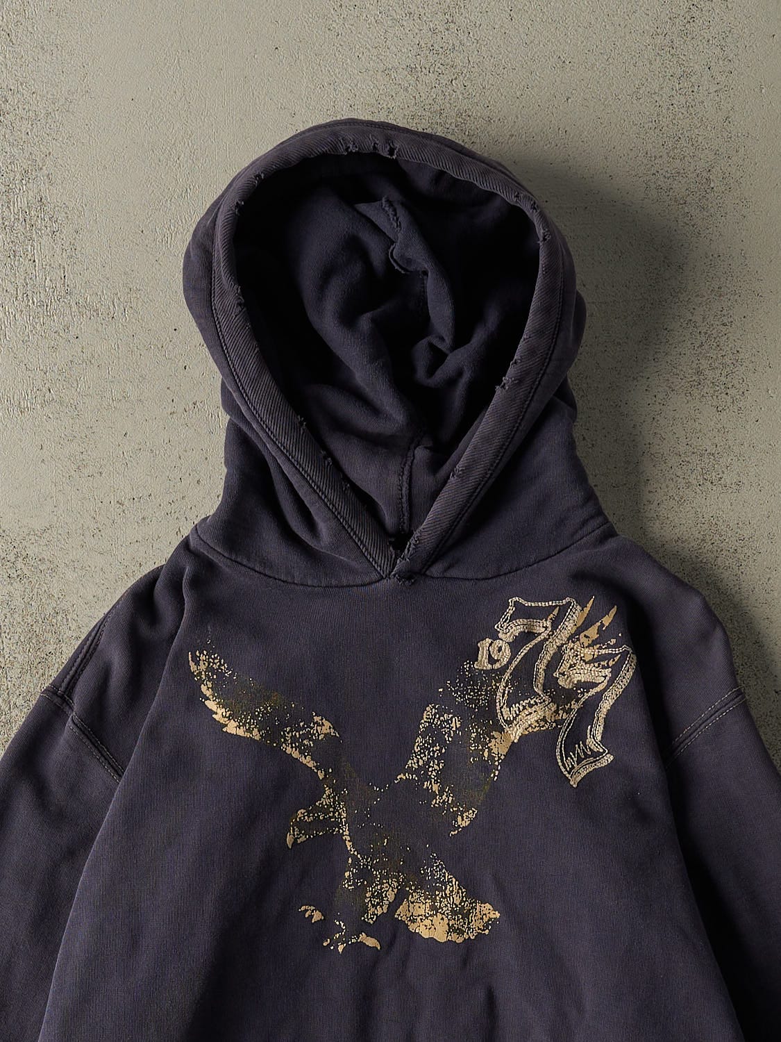 Vintage Y2K Navy Blue American Eagle Hoodie (L)