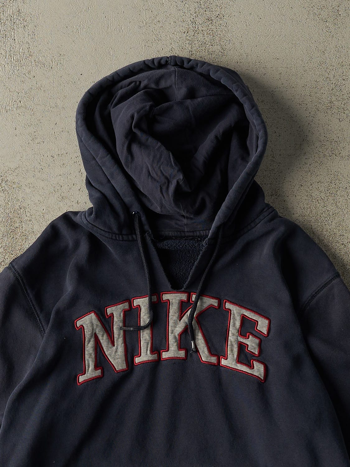 Vintage Y2K Navy Blue Nike Embroidered Hoodie (S/M)