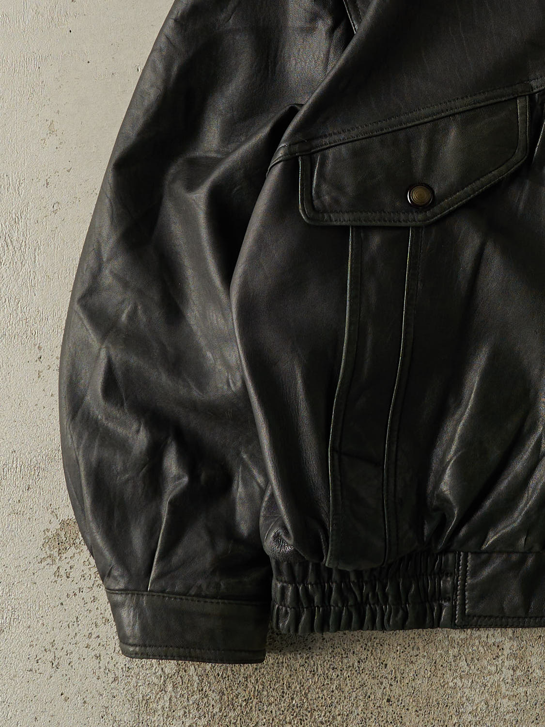 Vintage 90s Black Danier Leather Bomber Jacket (XL/XXL)