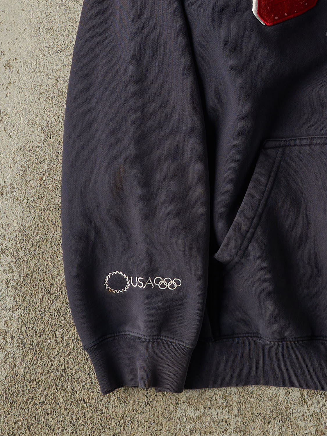 Vintage Y2K Navy Blue Team USA Embroidered Zip Up Hoodie (M/L)