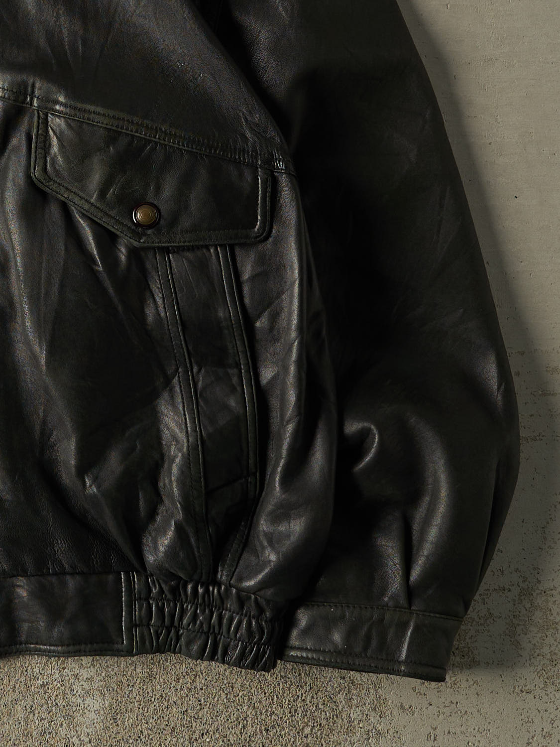 Vintage 90s Black Danier Leather Bomber Jacket (XL/XXL)