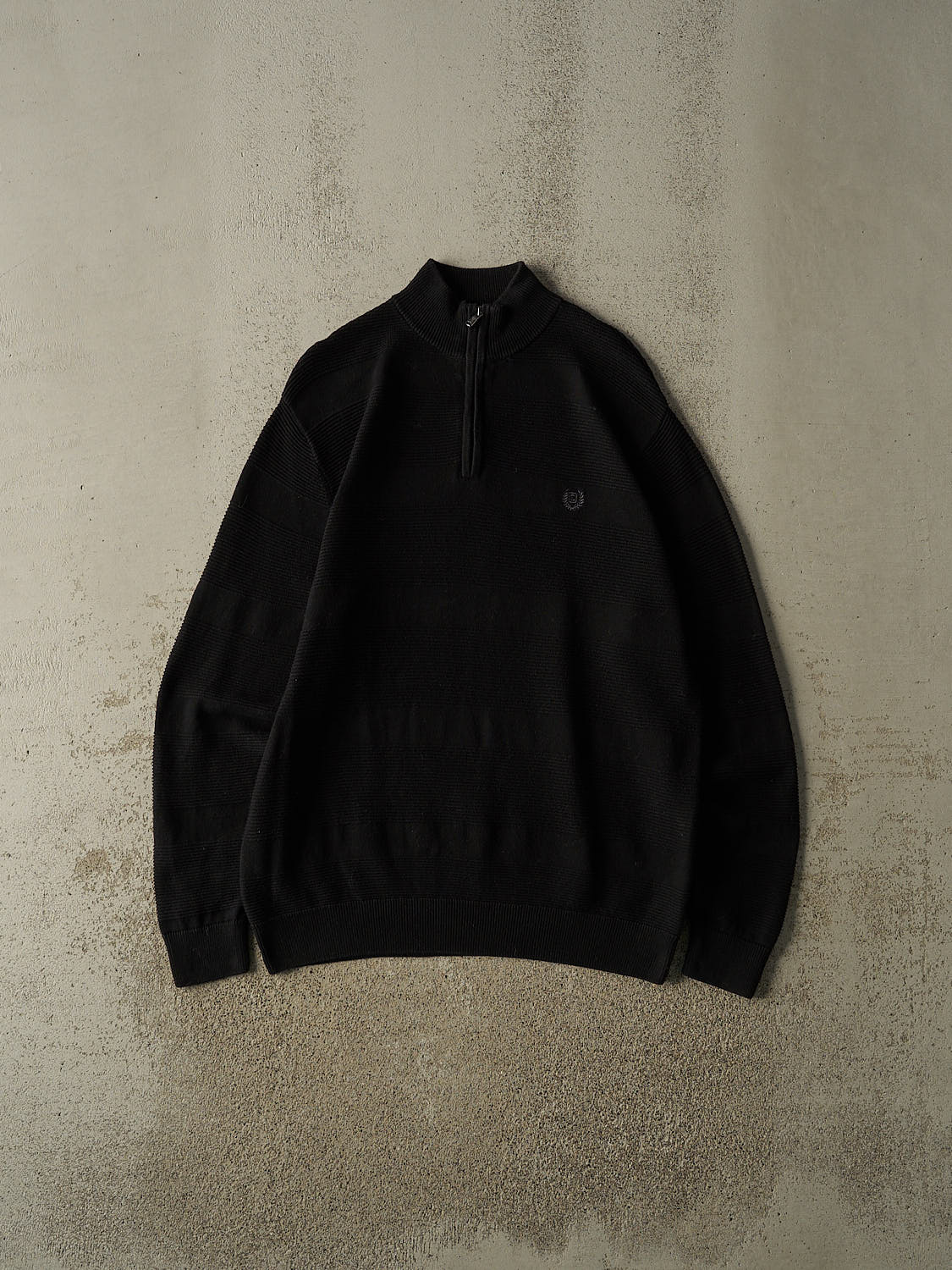 Vintage Y2K Black Chaps Quarter Zip Knit (XL)