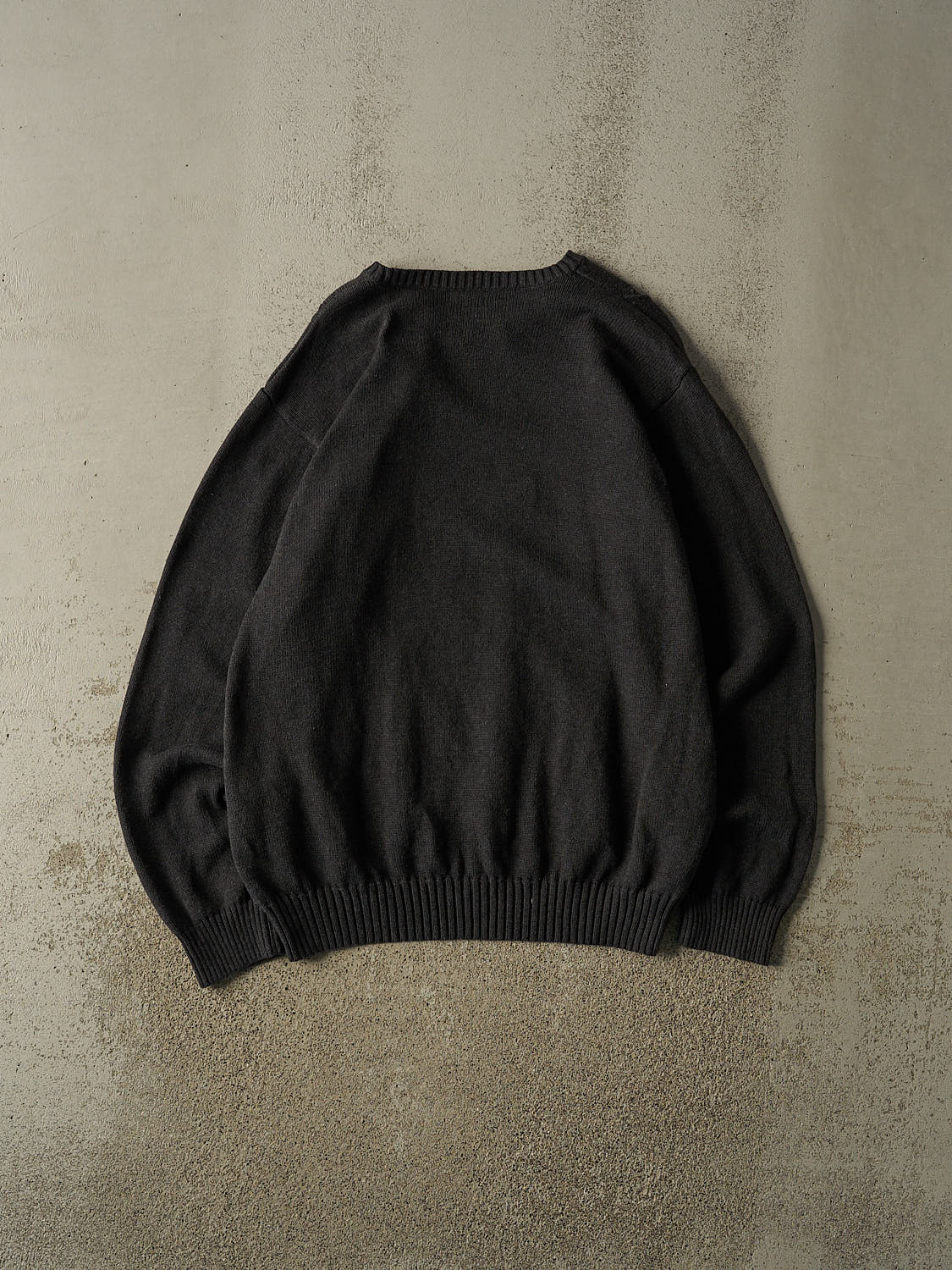 Vintage Y2K Charcoal Grey Izod Patterned Embroidered Knit (XL)