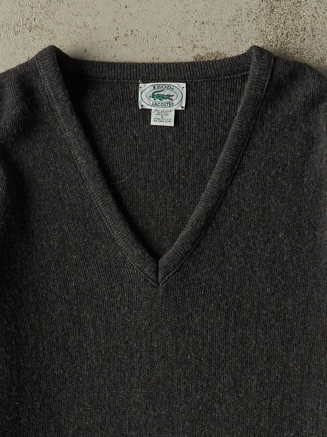 Vintage 80s Charcoal Grey Lacoste x Izod Knit (L)