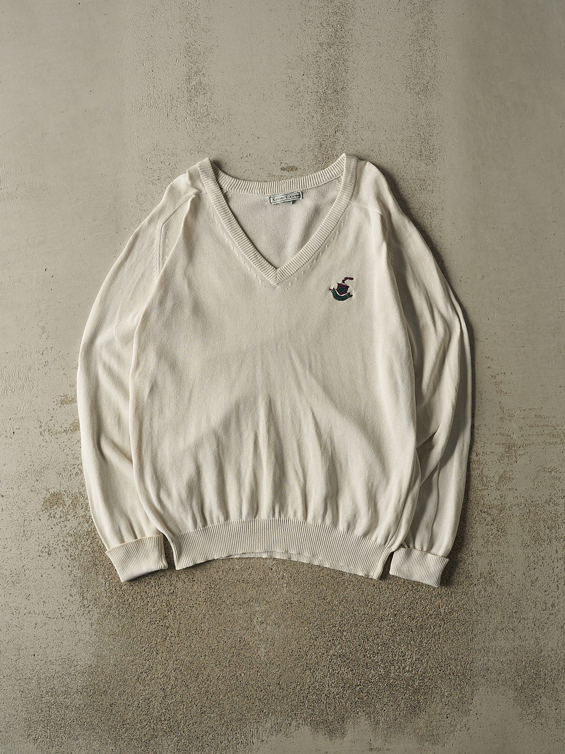Vintage 80s White Izod Club Embroidered Knit (L/XL)