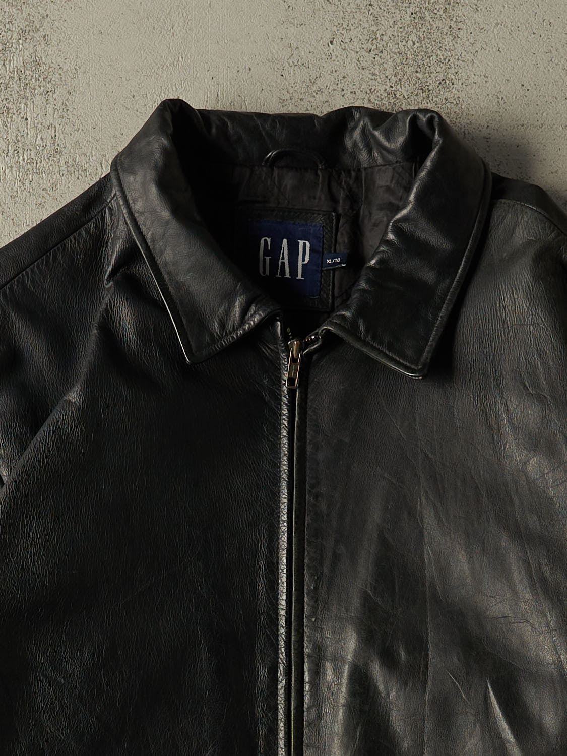 Vintage 90s Black Gap Leather Jacket (XL)