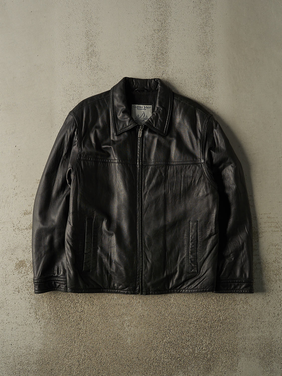 Vintage 90s Black London Fog Soft Leather Jacket (L/XL)