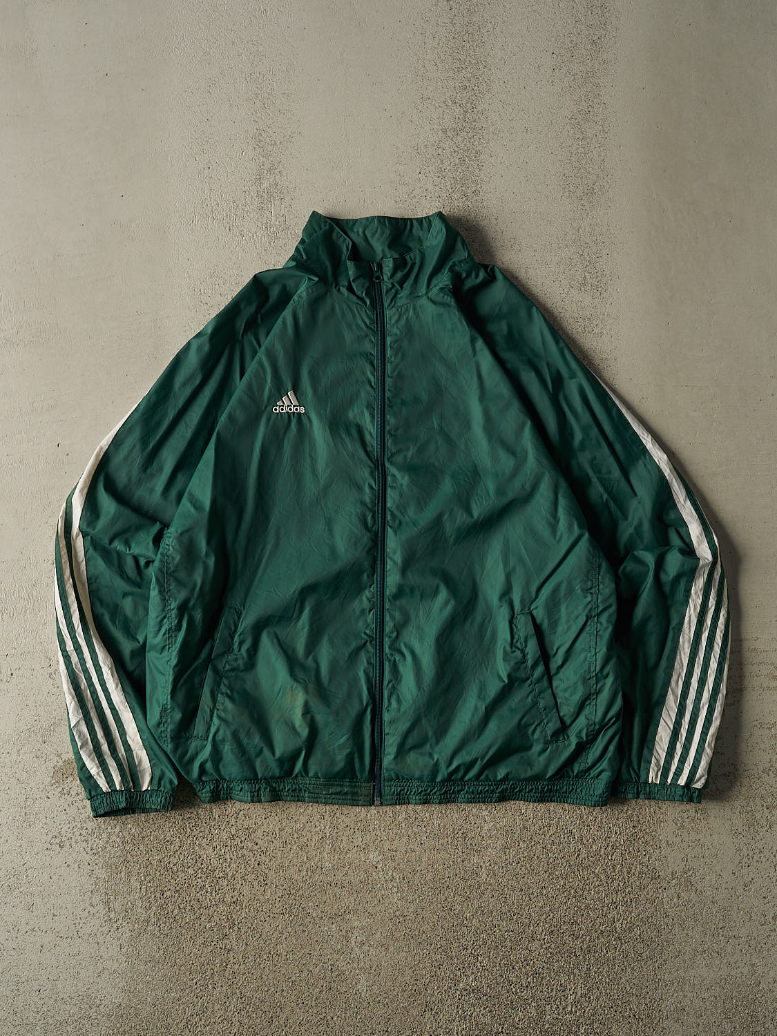 Vintage Y2K Green Adidas Windbreaker Jacket (XL/XXL)