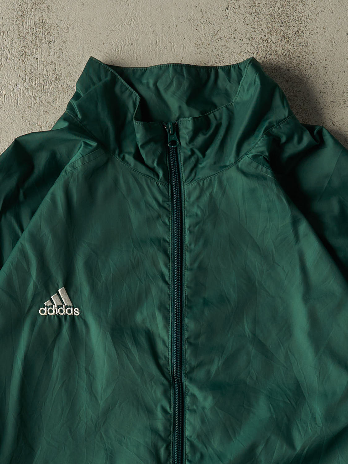 Vintage Y2K Green Adidas Windbreaker Jacket (XL/XXL)