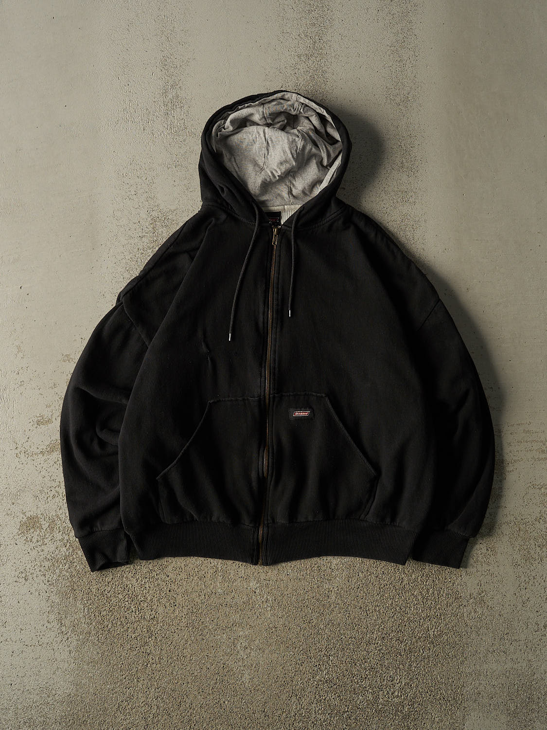 Vintage Y2K Black Dickies Thermal Lined Zip Up Hoodie (L/XL)
