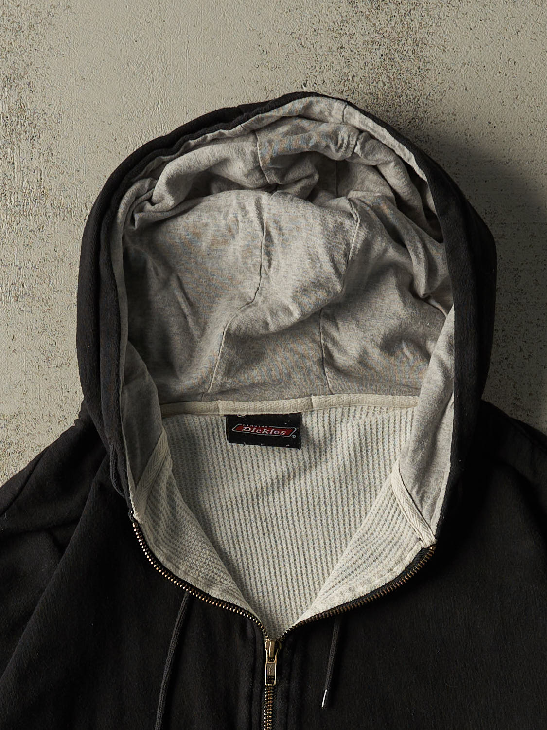 Vintage Y2K Black Dickies Thermal Lined Zip Up Hoodie (L/XL)