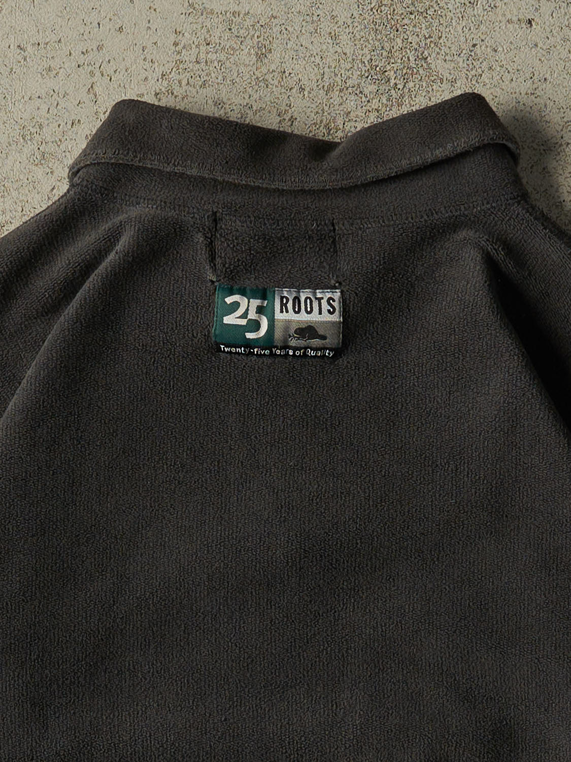 Vintage Y2K Faded Black Roots Athletics Inside Out Quarter Zip Sweater (XL/XXL)