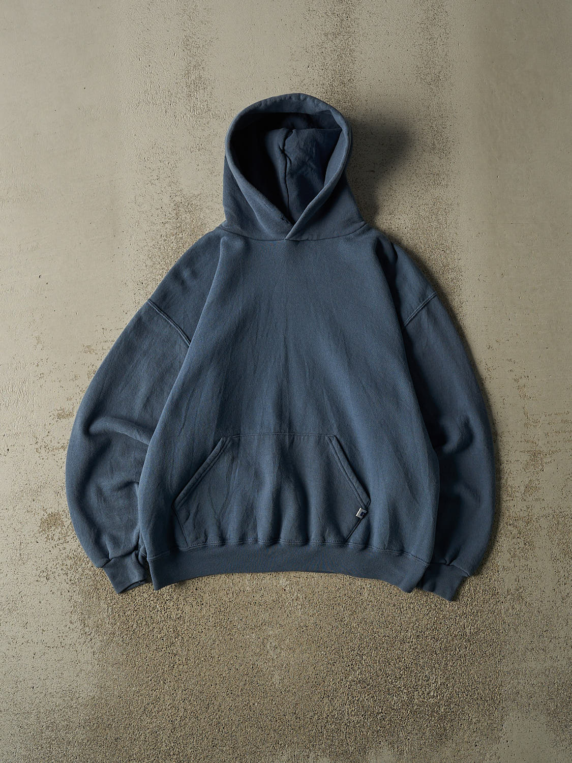 Vintage 90s Slate Blue Russell Athletic Blank Hoodie (M)