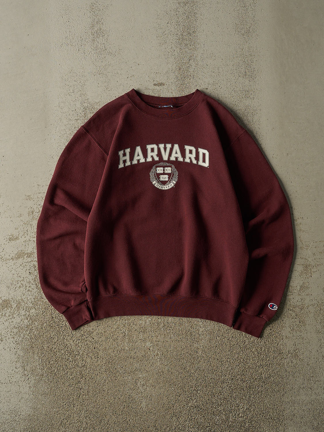 Vintage 90s Burgundy Champion Harvard University Crewneck (S)