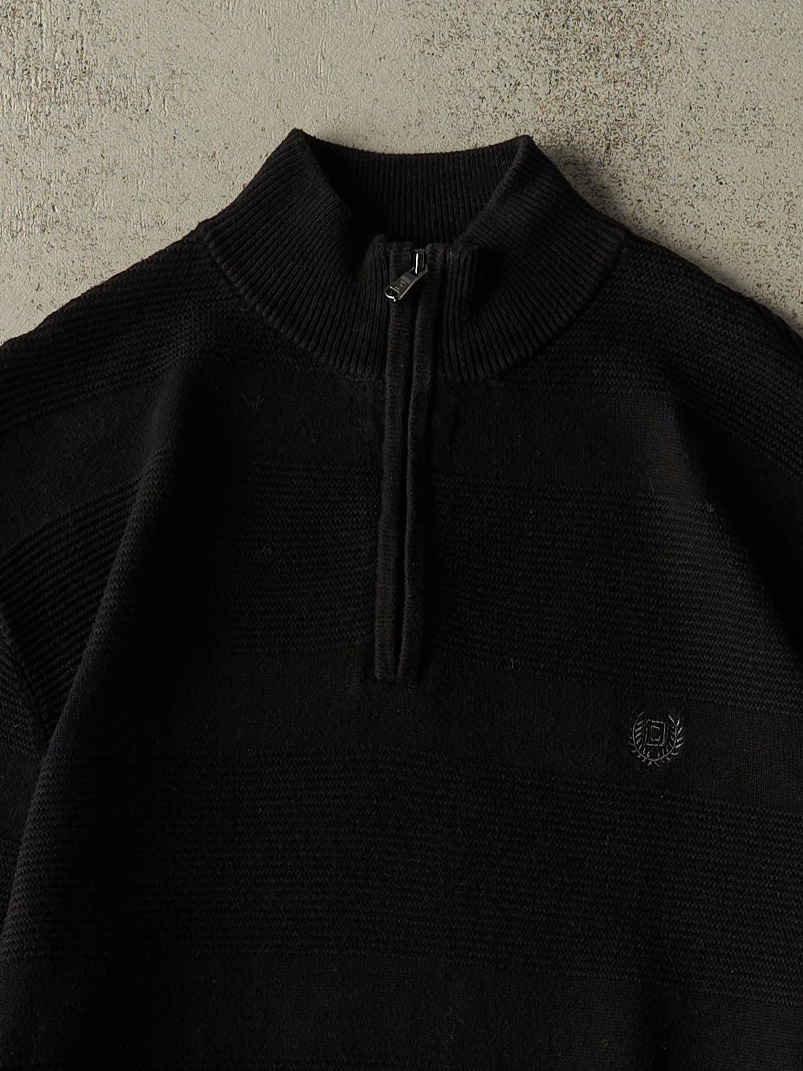 Vintage Y2K Black Chaps Quarter Zip Knit (XL)