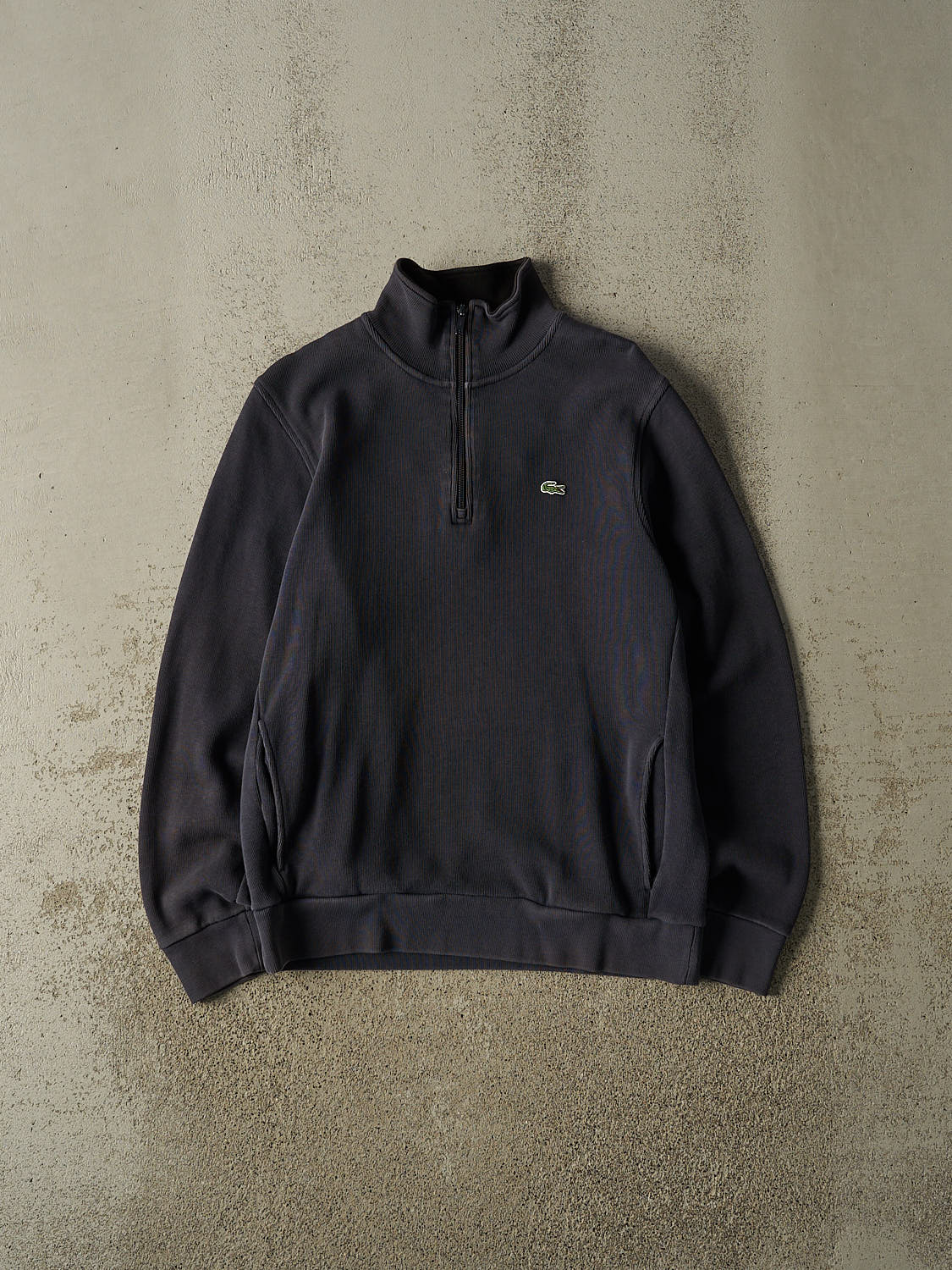 Vintage Y2K Navy Blue Lacoste Quarter Zip Knit (M)