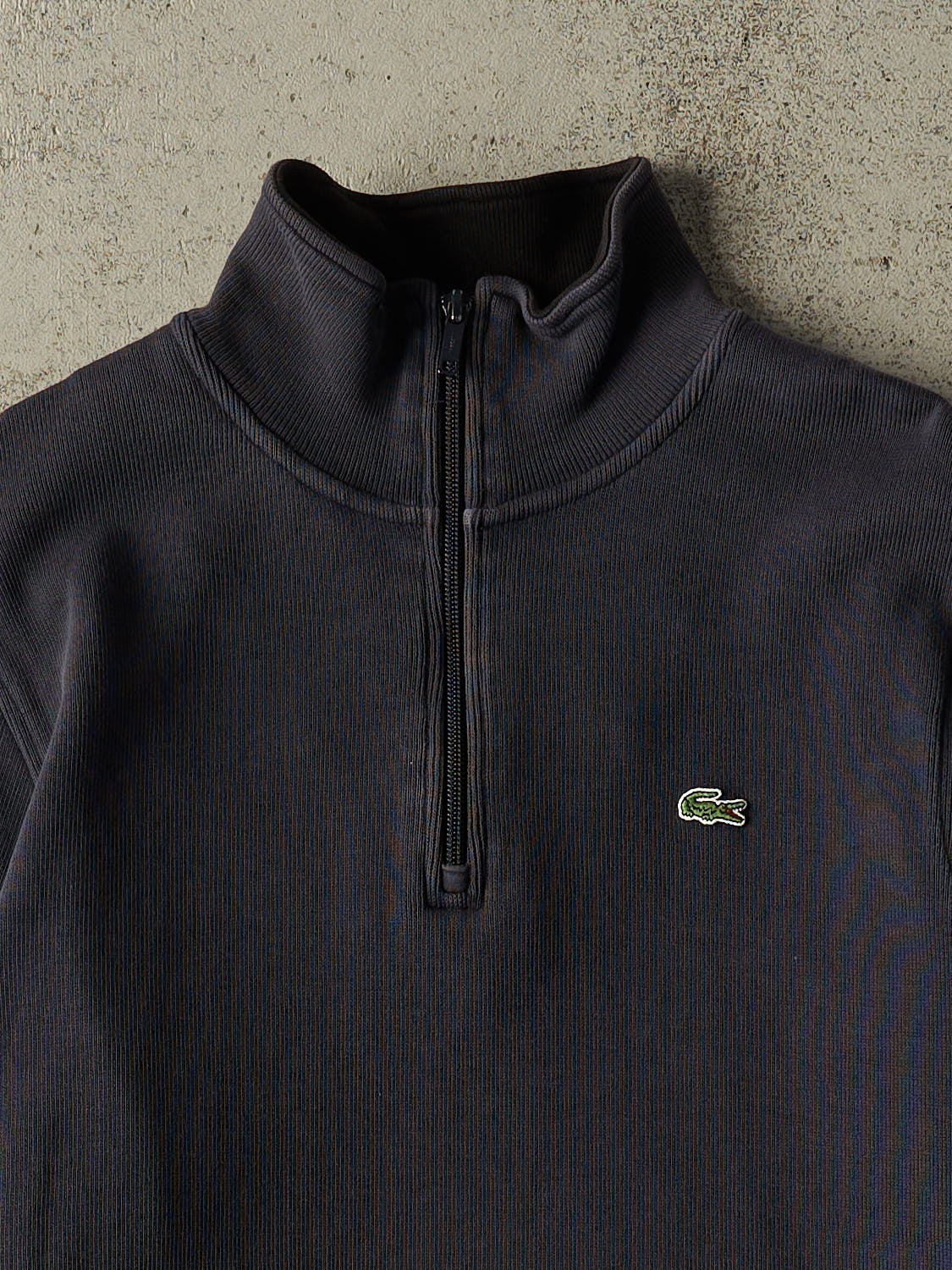 Vintage Y2K Navy Blue Lacoste Quarter Zip Knit (M)