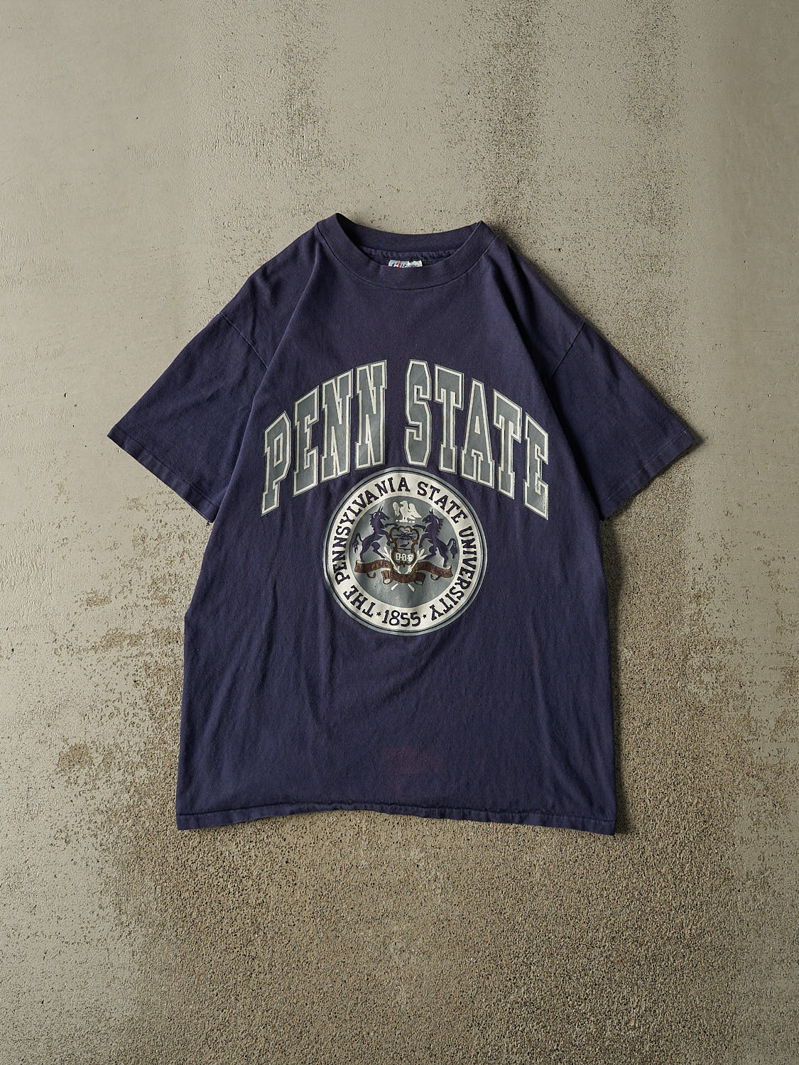 Vintage 80s Navy Blue Penn State University Single Stitch Tee (M)