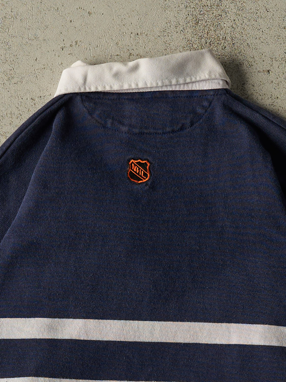 Vintage Y2K Navy Blue Toronto Maple Leafs Quarter Button Rugby Long Sleeve (XL/XXL)