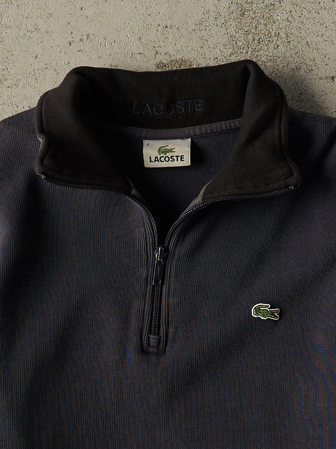 Vintage Y2K Navy Blue Lacoste Quarter Zip Knit (M)