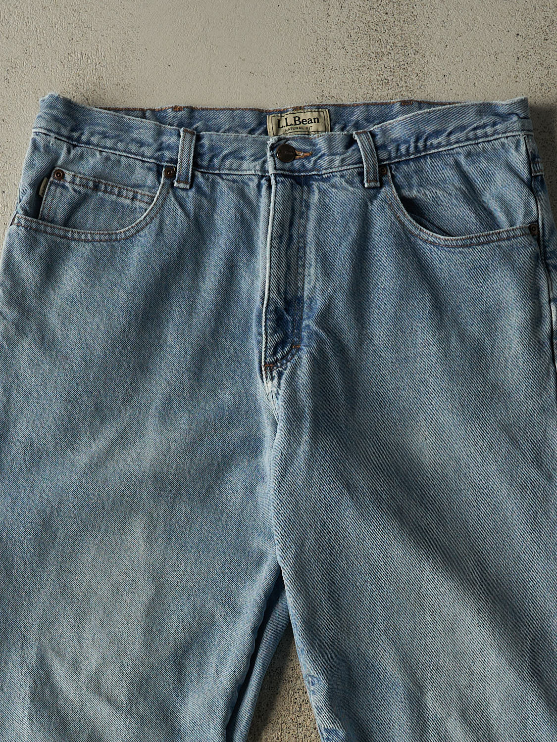 Vintage 90s Light Wash LL Bean Flannel Lined Jeans (35x31)