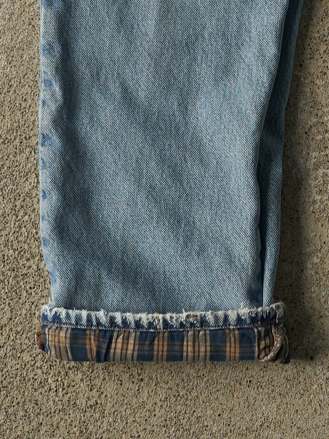 Vintage 90s Light Wash LL Bean Flannel Lined Jeans (35x31)