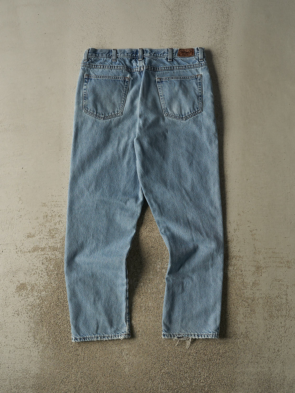 Vintage 90s Light Wash LL Bean Flannel Lined Jeans (35x31)
