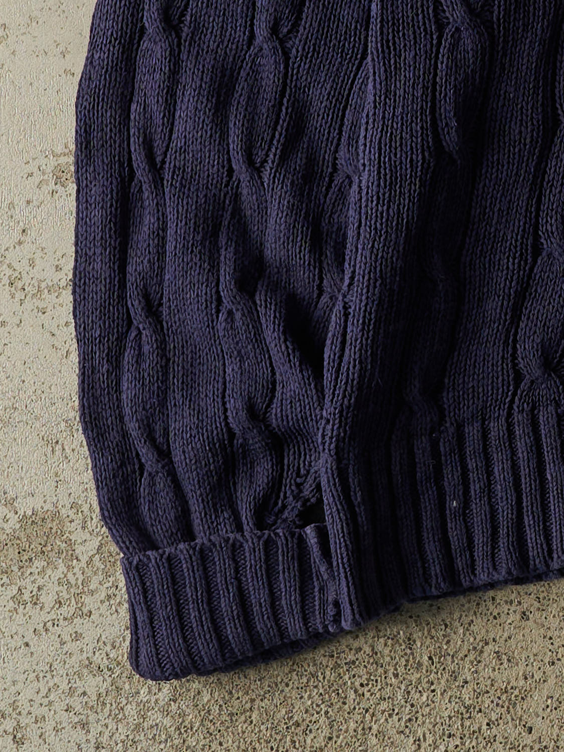 Vintage 90s Navy Blue LL Bean Cable Knit Sweater (M/L)