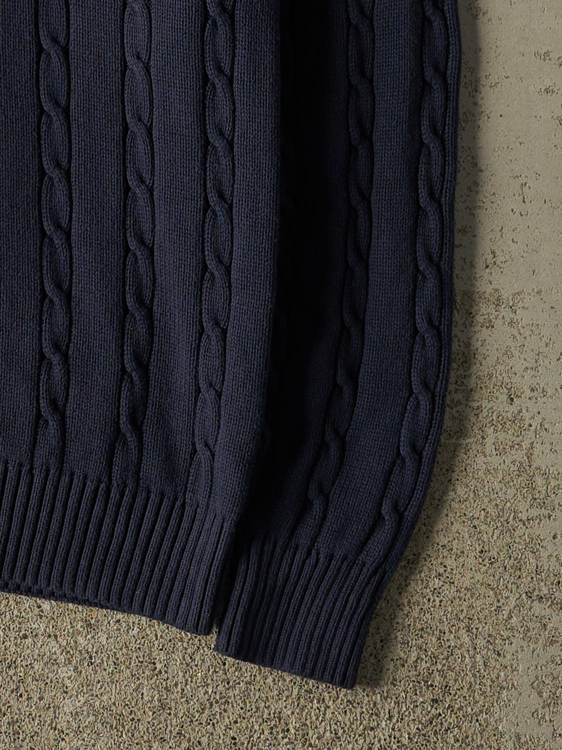 Vintage 90s Navy Blue Tommy Hilfiger Embroidered Cable Knit (M/L)