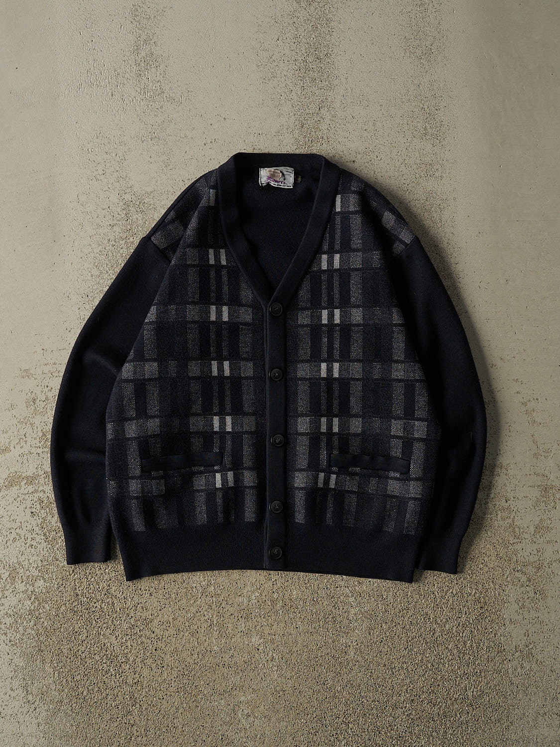 Vintage 80s Navy Blue Cardigan Knit (S/M)