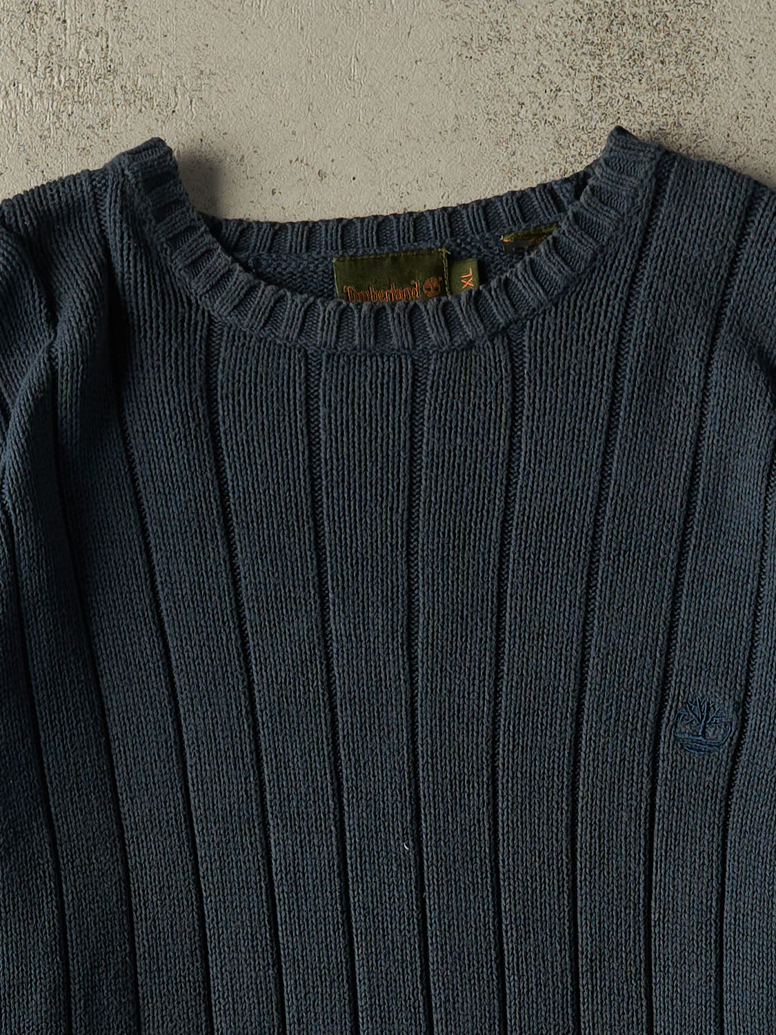 Vintage Y2K Blue Timberland Embroidered Knit (L/XL)
