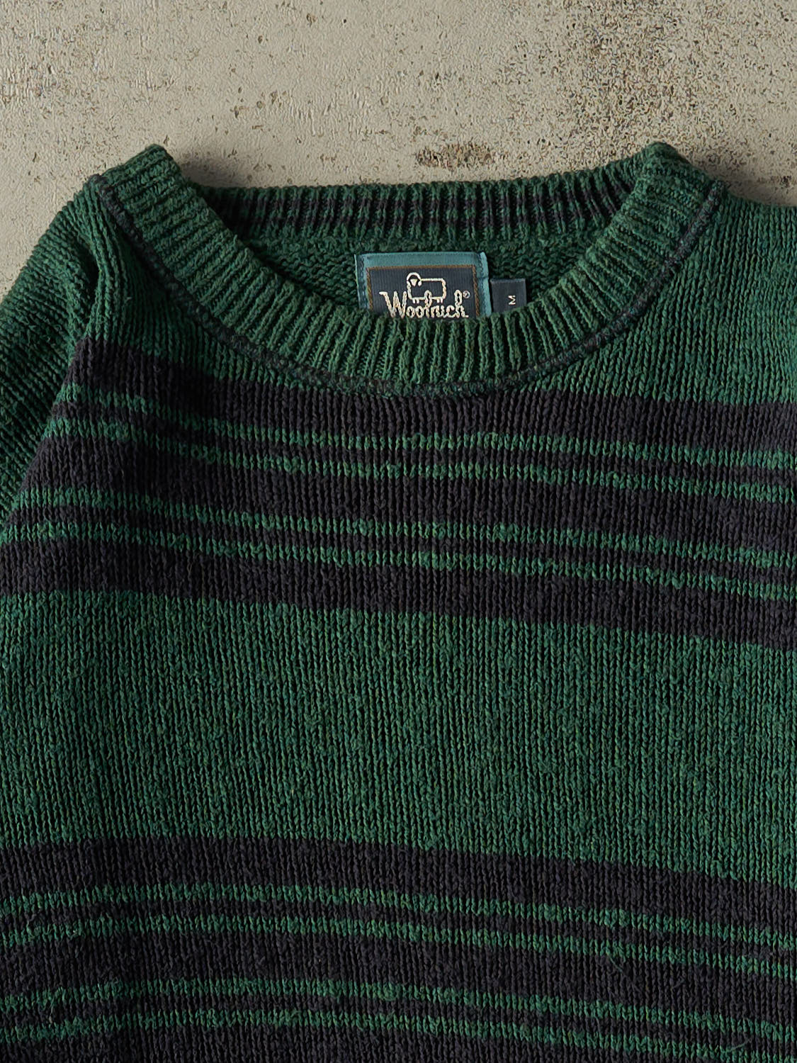 Vintage 80s Green Woolrich Striped Knit (M/L)