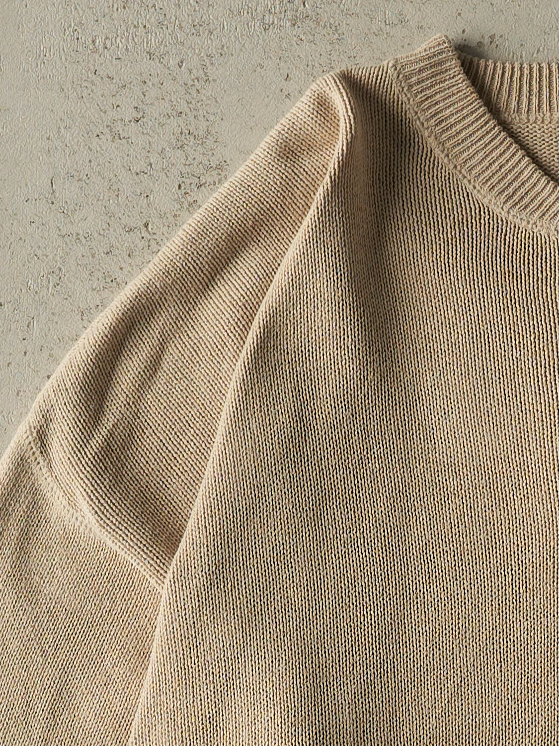 Vintage 90s Beige Eddie Bauer Quarter Button Knit (XL)