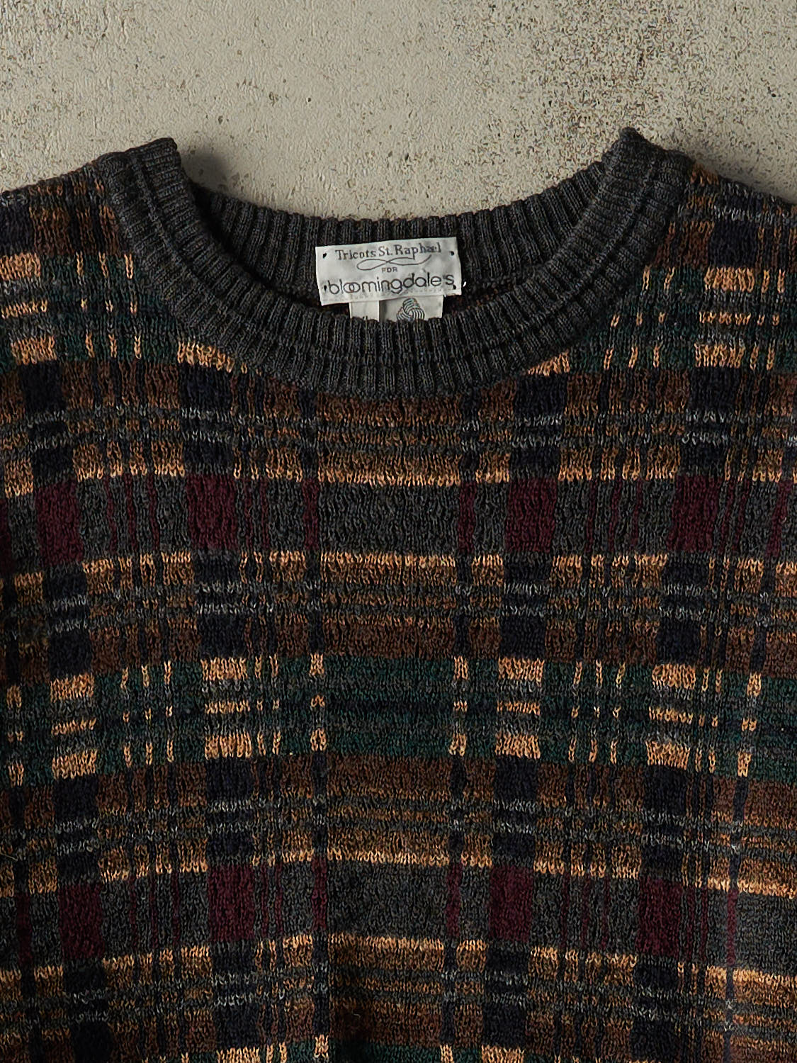 Vintage 90s Grey Patterned Wool Knit (L)