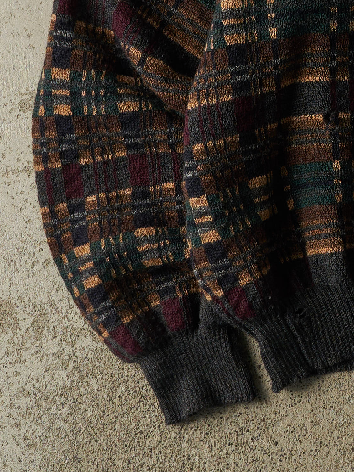 Vintage 90s Grey Patterned Wool Knit (L)