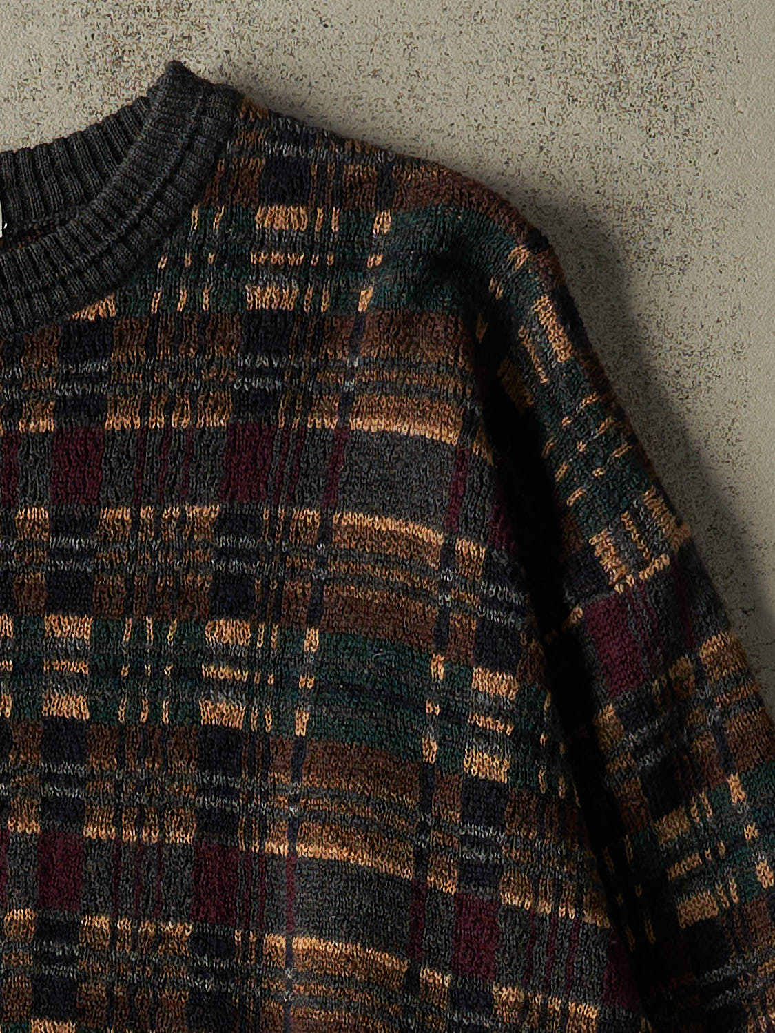 Vintage 90s Grey Patterned Wool Knit (L)