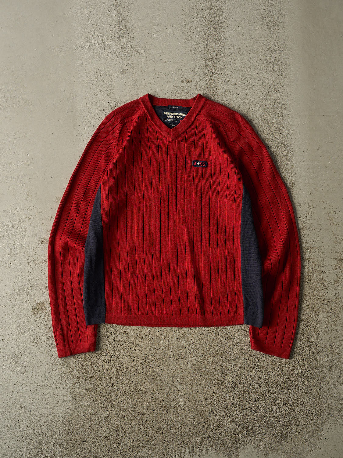 Vintage Y2K Red Abercrombie & Fitch Thermal Knit Long Sleeve (S/M)