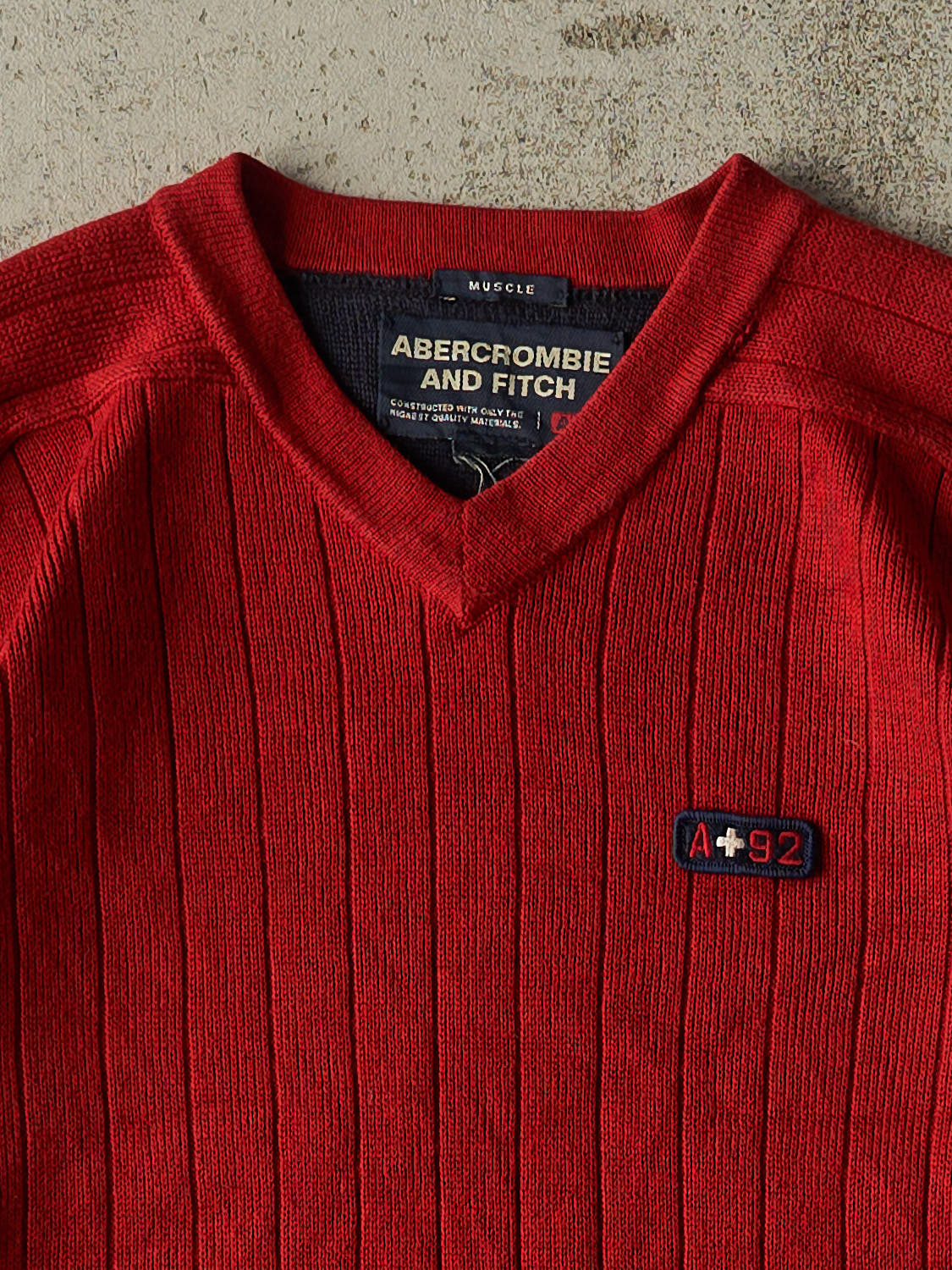 Vintage Y2K Red Abercrombie & Fitch Thermal Knit Long Sleeve (S/M)
