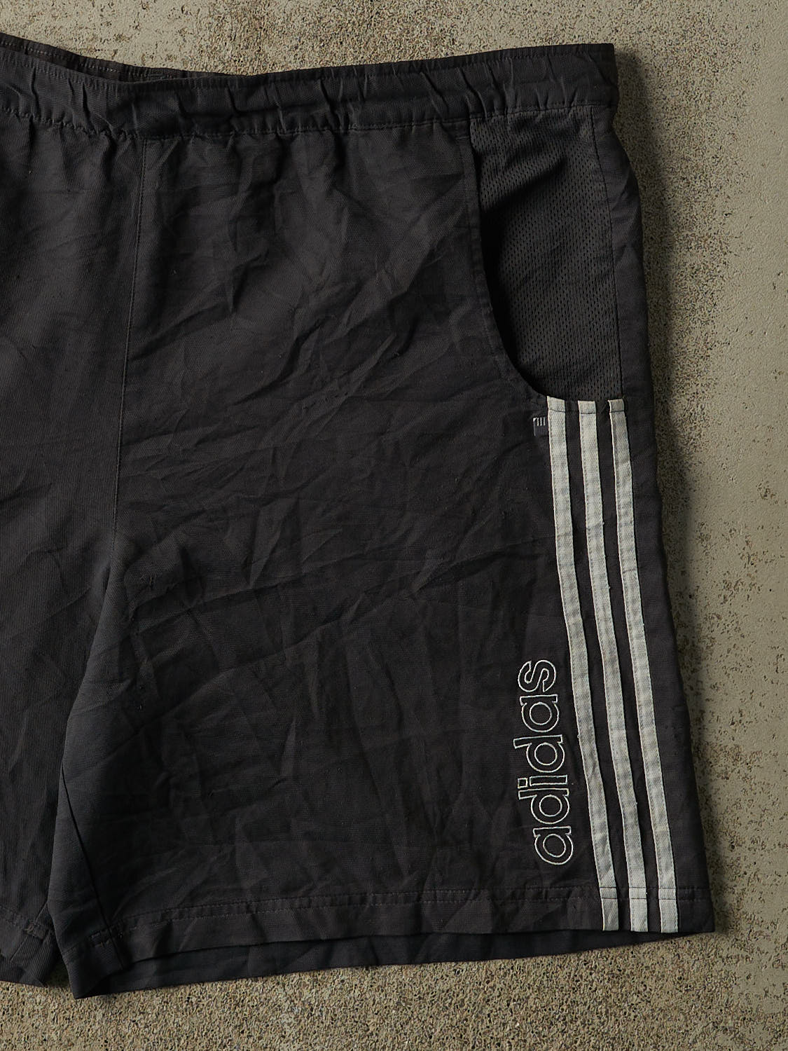 Vintage Y2K Charcoal Grey Adidas Track Shorts (43x8.5)