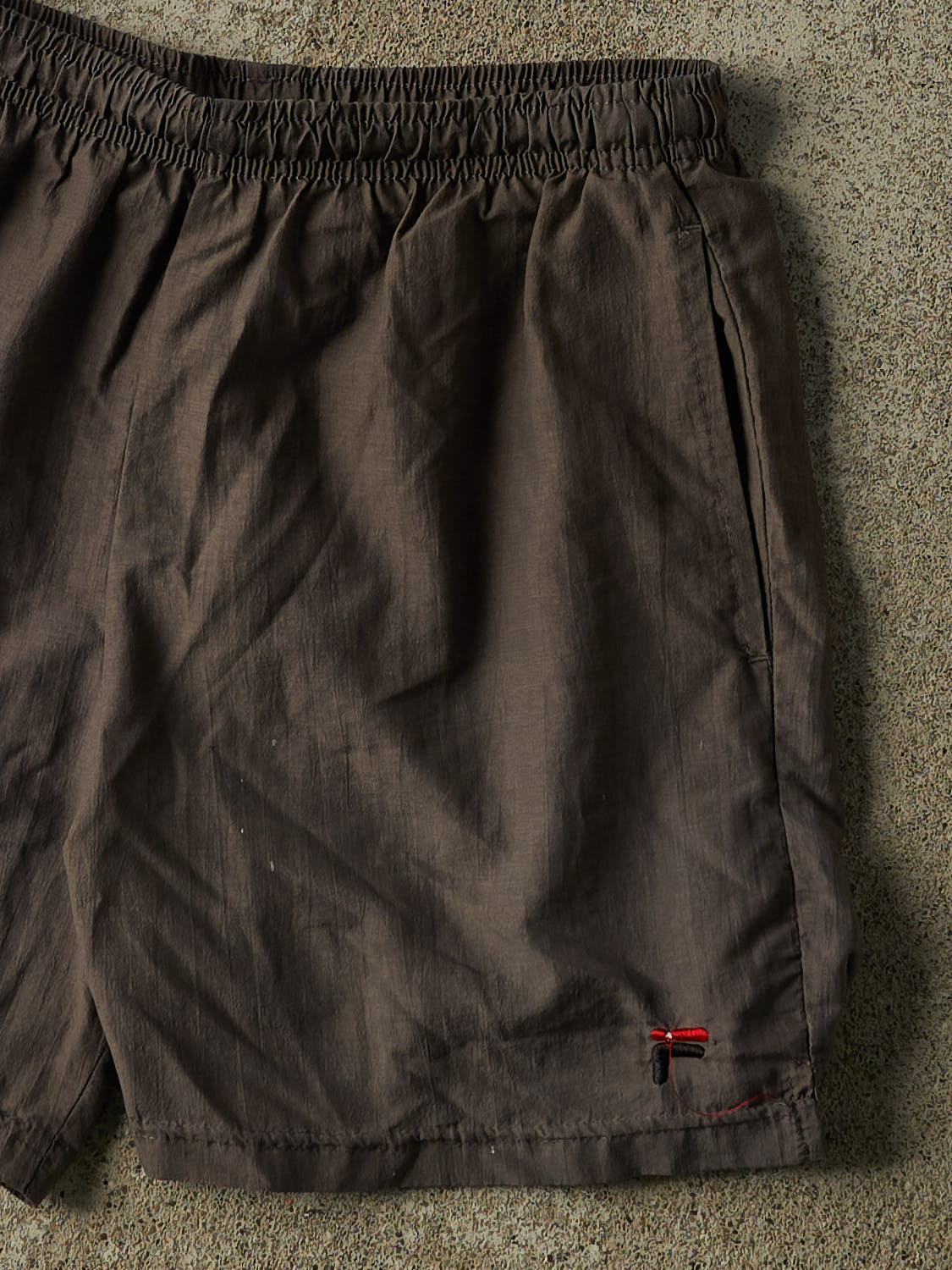 Vintage 90s Charcoal Grey Fila Track Shorts (27x5)