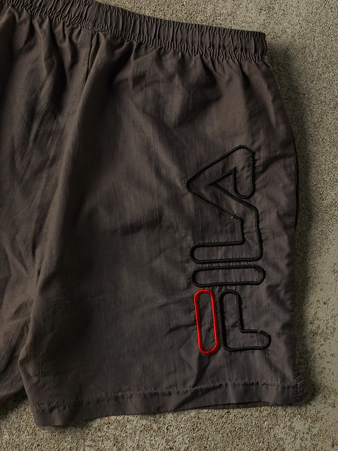 Vintage 90s Charcoal Grey Fila Track Shorts (27x5)